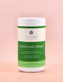 Container of Hydrolyzed Collagen with 'Prenatal Ease' branding on a pink background